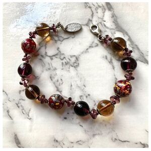 Elizabeth Erica brown and purple  beaded bracelet